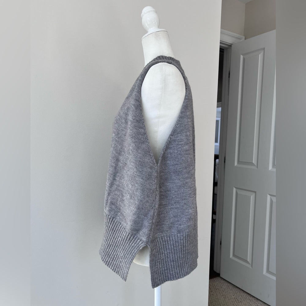 Anthropologie Gray V-Neck Sweater Vest - Picture 6 of 7